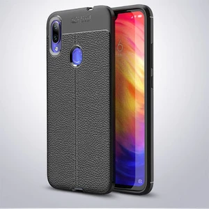Redmi Note 7 Kılıf Deri Görünümlü Deriko Premium Silikon Kapak