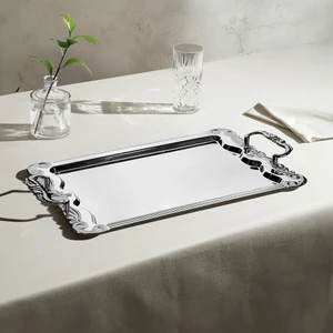 Babil Sade Çelik Çay Tepsi