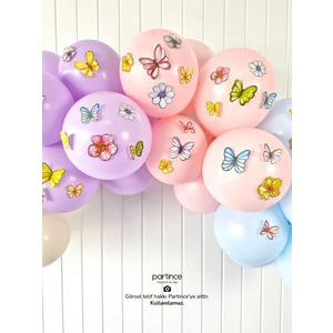 50 Adet Pastel Renk Kelebek Çiçek Süsleyici Parti Süsü Doğum Günü Süsü Parti Süsleyici
