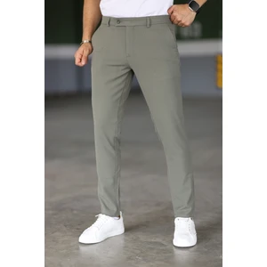 Erkek Zeytin Yeşili Renk Italyan Kesim Slimfit Kumaş Pantolon