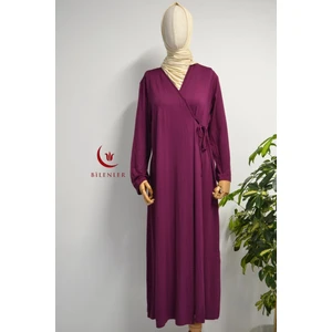 Kadın Yandan Bağlamalı Pamuklu Penye Namaz Elbisesi – 38-48 Beden