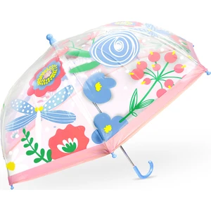 Çiçek Desenli Kız Çocuk Şeffaf Şemsiye
