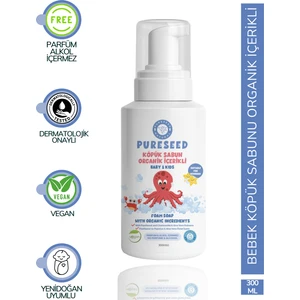 Pureseed Natural Organik İçerikli Bebek/çocuk Köpük Sabunu - Parfümsüz - 300 ml