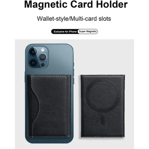 Magsafe Özellikli Mıknatıslı 5 Bölmeli Stand Olabilen Suni Deri Kartlık