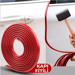 Oto Araç Kapı Koruma Fitili 5metre Parlak Siyah Renk Çarpma Çizilme Önleyici Fitil