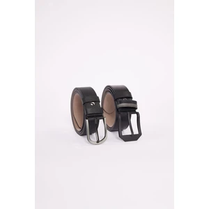 Erkek 2'li Set 3,5 cm Klasik 4 cm Spor siyah Kemer