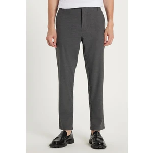 Erkek Slim Fit Dar Kesim Esnek Yan Cepli Bilek Boy Canvas Kesim Koyu Gri Pantolon