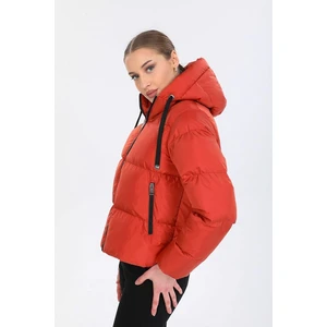 Kadın Kiremit Kapüşonlu Şişme Mont 5009