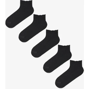 5 Çift Pamuklu Fırfırlı Patik Çorap