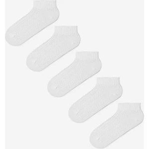 5 Çift Pamuklu Kalın Bilek Detaylı Patik Çorap