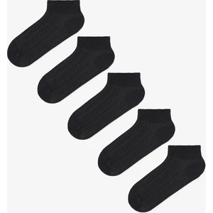 5 Çift Pamuklu Kalın Bilek Detaylı Patik Çorap