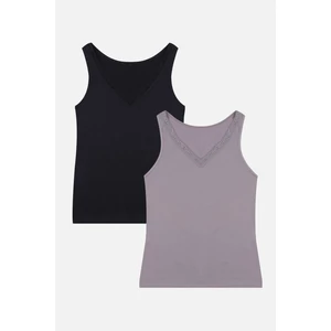 Kadın 2'li Dantel Detaylı Atlet