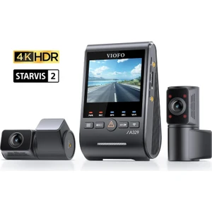 A329S 3 Kameralı Ön+Arka+Iç 4k+2k+2k Wi-Fi 6 Hdr Sony Starvıs 2 Sensör Gps'li SSD Destekli Araç Kamerası