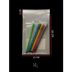 Hg Ambalaj 100 Adet 15X25 cm Bantlı Yapışkanlı Şeffaf Opp Jelatin Poşet ( 15X20+5)