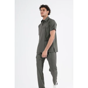 Uçak İş Giyim Zeytin Yeşili Milan Premium Scrubs Takım