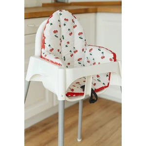 Bebek Özel Bebek Çocuk Mama Sandalyesi Minderi Kiraz ve Kırmızı Yıldızlı