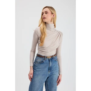 Taş Büzgü Detay Sandy Bluz 20059