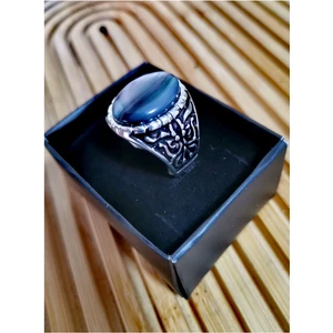 Gümüş Kaplama Florit Taşlı Erkek Yüzük