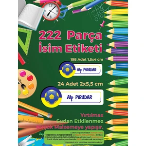 Letbil Reklam Okul Etiketi, Kalem Defter Etiketi, FB Defter Etiketi - 222 Adet Folyo Sticker