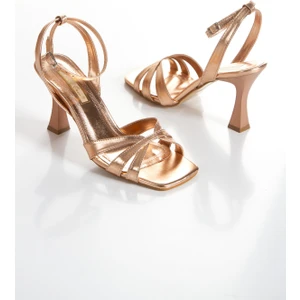 Ünal Özer Kadın Yüksek Topuklu Bilekten Bağlı  Ayakkabı UN001-0370