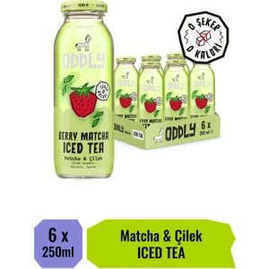 Berry Matcha Soğuk Çay Çilek Aromalı 250 ml x 6 Adet Şekersiz ve Kalorisiz İçecek