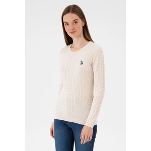 U.s. Polo Assn. Kadın Krem Melanj Kazak /triko 50313626-VR159