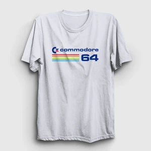 Unisex Beyaz Vintage Atari Logo Commodore 64 T-Shirt
