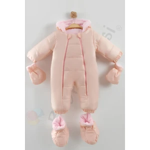 Yeni Patikli Içi Peluş Eldivenli Kapüşonlu Çocuk Kar Kışlık Kız Bebek Astronot Tulum Kozmonot Mont