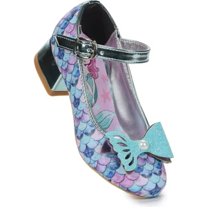 Kiko Kids Deniz Kızı Inci Fiyonklu Simli Kız Çocuk Topuklu Abiye Ayakkabı