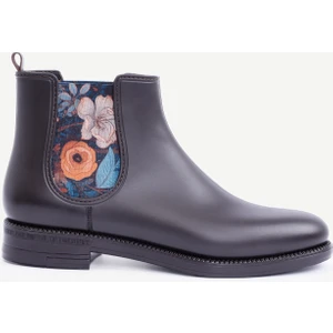 Çiçek Baskılı Lastikli Yağmur Botu