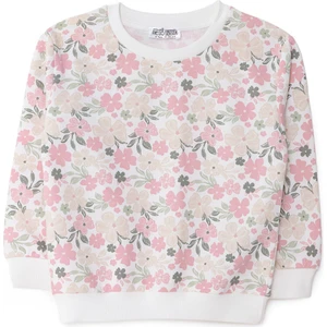 Hellobaby Kız Bebek Sweatshirt Çiçekli Bisiklet Yaka Uzun Kol