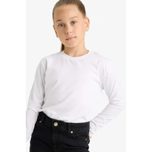 Kız Çocuk Bisiklet Yaka Uzun Kollu Okul Tişörtü U6810A625AU