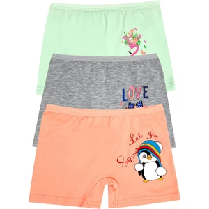 Kız Çocuk Boxer 3'lü Baskılı (%96 Pamuk - %4 Elastan)