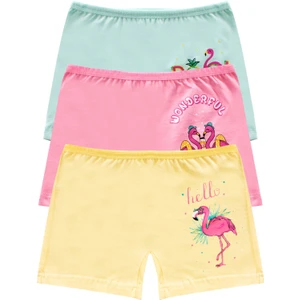 Kız Çocuk Boxer 3'lü Baskılı (%96 Pamuk - %4 Elastan)