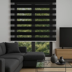 Lüks Siyah Zebra Stor Perde – Modern Tasarım  Kolay Montaj   Kumaş