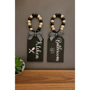 2'li Dekoratif Boncuklu Kapı Kolu Aksesuarı Seti Kapı Duvar Süsü (Mutfak-Banyo)