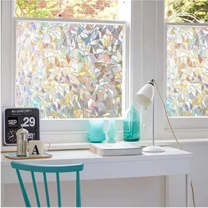 Statik Cam Folyosu - 3D Gökkuşağı Cam Filmi - 50 cm