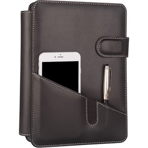 2026 Tarihli Günlük Çizgili 15X21 cm Iç Ajandalı 4 Halkalı Telefon Kılıfı Kapaklı Deri Organizer