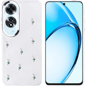 Oppo A60 Kılıf Simli Kamera Çerçveli ve Mini Figür Desenli Ultra Koruma Sağlayan Kutup Sert Silikon Kapak