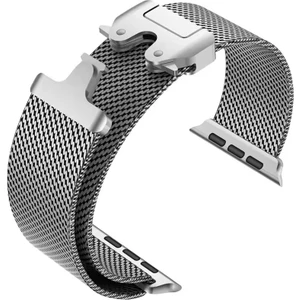 Apple Watch Ultra 10 9 8 7 6 5 4 Se 44 45 46 49MM Uyumlu Kilit Mekanizmalı Metal Hasır Kordon Kayış