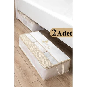 2 Adet Premium Baskılı Pencereli Baza Altı Düzenleyici Hurç 70X32X20 Baskılı Premium Özel Kumaş