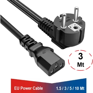 3 Metre Power Güç Kablosu Bilgisayar Kasa Monitör... 500W 3x0.75 mm