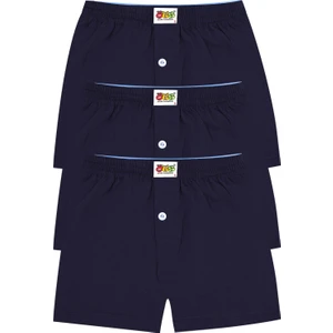 Erkek Çocuk Boxer 3'lü Düğmeli (%100 Pamuk)