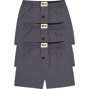 Erkek Çocuk Boxer 3'lü Düğmeli (%100 Pamuk)