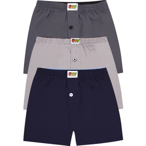 Erkek Çocuk Boxer 3'lü Düğmeli (%100 Pamuk)