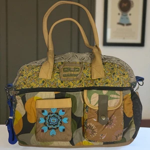 Vintage Salaş Çok Renkli Küçük Seyahat Gezi Omuz El Çantası 31CMX44CM