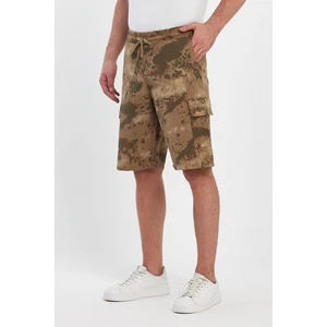 Erkek Dokuma Gabardın Kamuflaj Şort