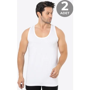 Erkek Beyaz Bambu Atlet 2'li Paket Yumuşak Esnek Ince Kumaş Nefes Alan Atlet