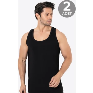Erkek Siyah Bambu Atlet 2'li Paket Yumuşak Esnek Ince Kumaş Nefes Alan Atlet