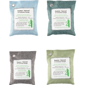 4 Adet Bambu Kömür Torbası Koku Emici Araba Ev Formaldehit Aktif Karbon Torbası Koku Giderici Hava Temizleyici (Yurt Dışından)